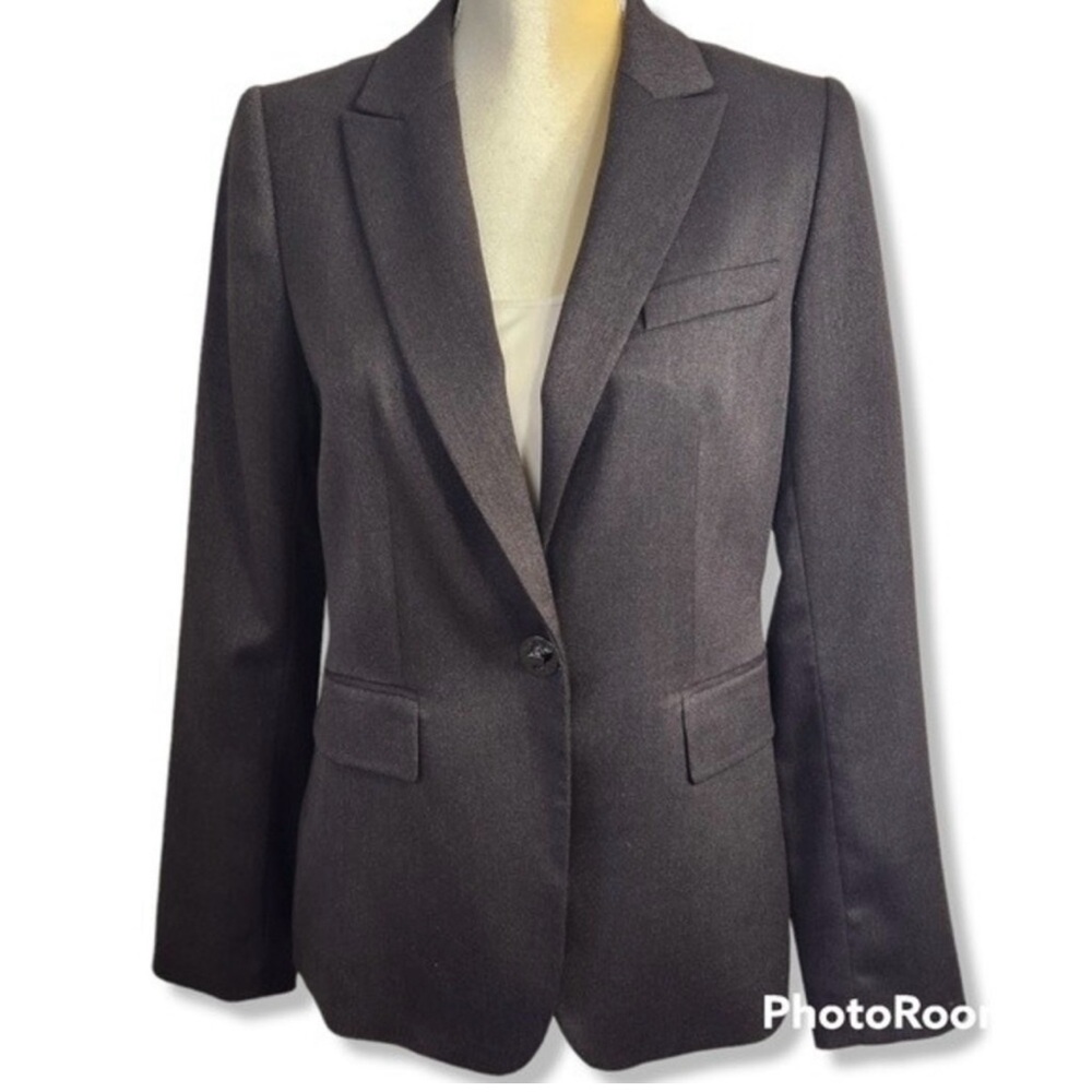 Calvin Klein Blazer DARK Charcoal Gray Size 10P Wms classic- NOT LIGHT GREY